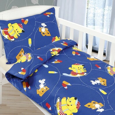 Otroška bombažna posteljna pregrinjala Agáta -Slon, 90 x 135 cm, 45 x 60 cm