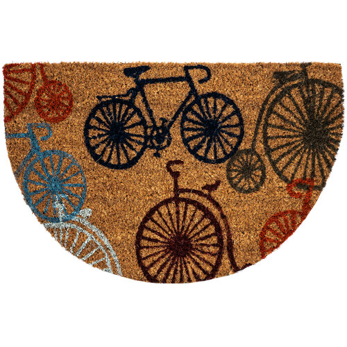 Kokosová rohožka Bicykle polkruh, 40 x 60 cm