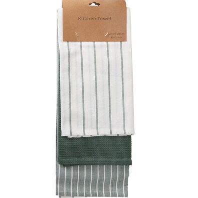 Prosop de bucătărie verde, 45 x 70 cm, set de 3 buc.