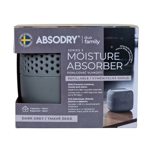 Everbrand vlažnostni absorber Absodry Duo FamilyBag 3-series, do 30 m3, temno siva