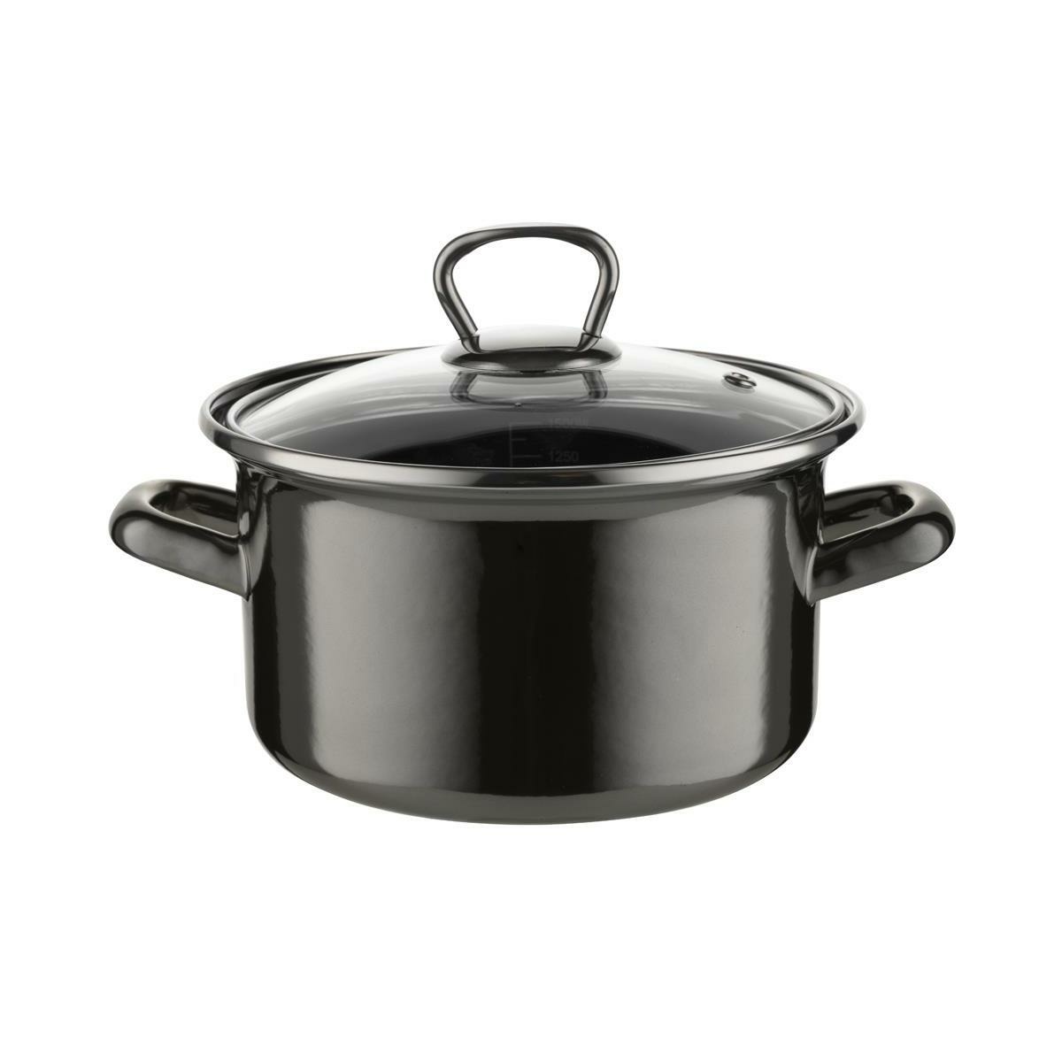 Obrázok HRNIEC SMALTOVANÝ S POKRIEVKOU 16CM 1,9L METALICO