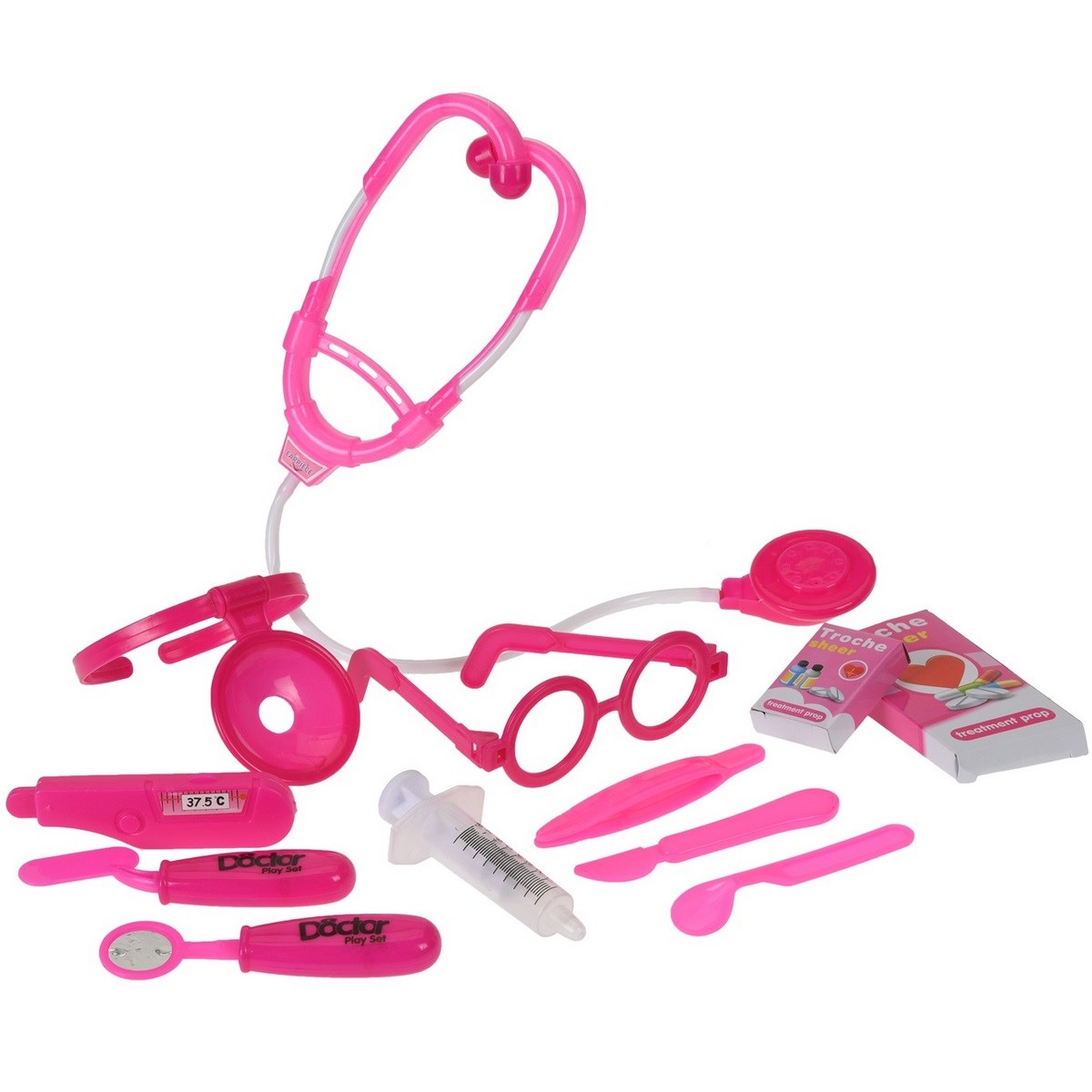 Detský hrací set Doctor ružová, 12 ks