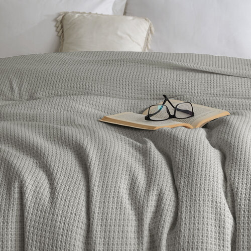 4Home Bawełniana narzuta na łóżko Claire szary, 220 x 240 cm