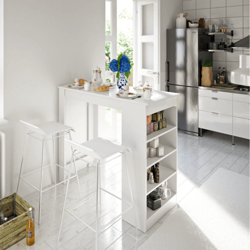 Barový stôl AUSTEN, biela