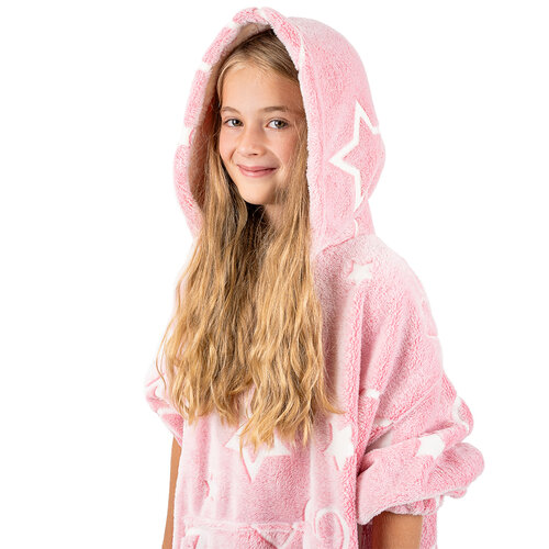 4Home pulover iz jagnječje kože z mikroplišastimi svetlečimi Hearts, enobarvna velikost S - otroški