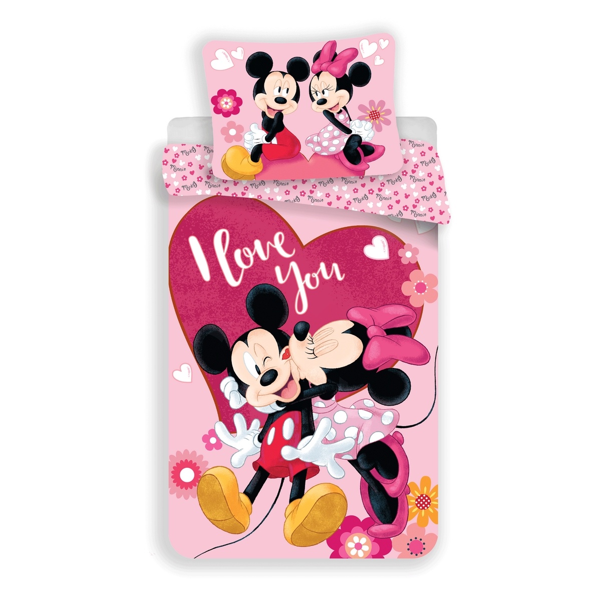 Jerry Fabrics gyermek ágynemű Mickey and Minnie Kiss micro, 140 x 200 cm, 70 x 90 cm
