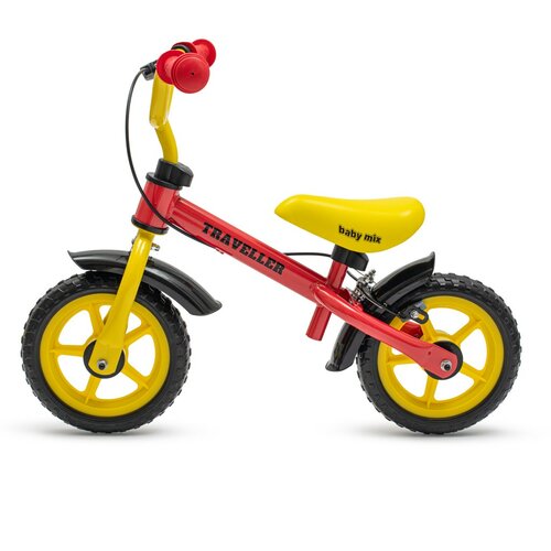 Bicicletă de echilibru Baby Mix pentru copii cufrână Traveller , roșu