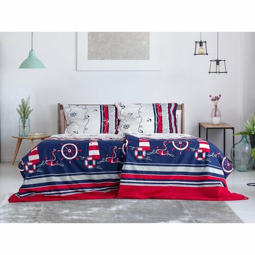 B.E.S. Petrovice Крепова постільна білизна Top  Class, Marine Red, 140 x 200 см, 70 x 90 см