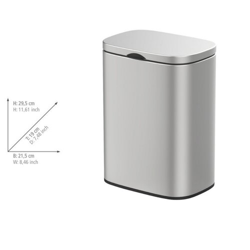 Wenko Coș de gunoi de perete Sare 5 l, inox