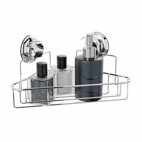 Compactor Eckregal für Badezimmer ohne Bohren Bestlock System, Chrom