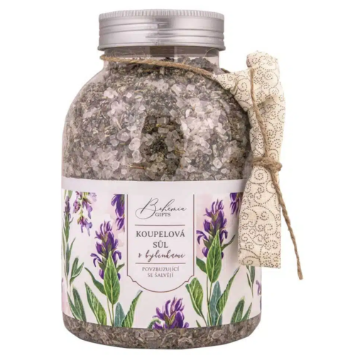 Bohemia Gifts Povzbudzujúca kúpeľová soľ so šalviou, 1200 g