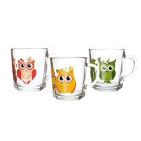 Orion Set 3 pahare de sticlă Bufniță, 290 ml
