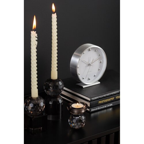 Karlsson 5970WH dizajnové stolové hodiny/budíkbiela, priemer  16 cm