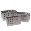 Holzkisten-Set „Home“, 3 Stück, grau