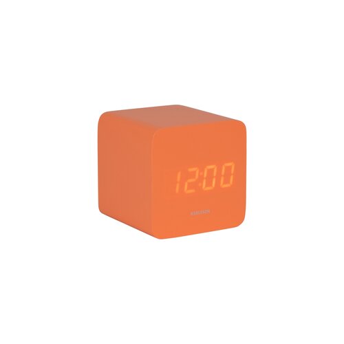 Karlsson 5982OR designerski zegar LED z budzikiem,pomarańczowy, 7 cm