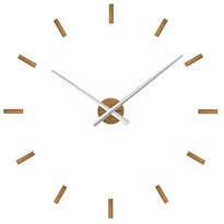 VLAHA VCT1041 dubové samolepicí hodiny Minimal stříbrná, pr. 80 cm