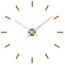VLAHA VCT1041 dębowy zegar samoprzylepny Minimal srebrny, śr. 80 cm