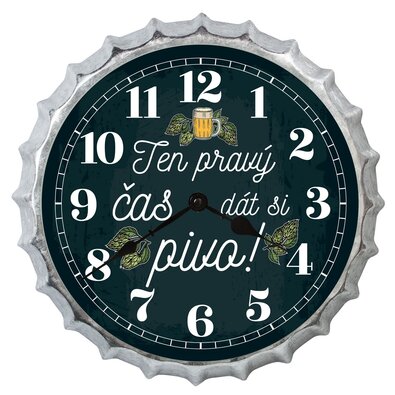 Bohemia Gifts Zegar - Czas na piwo, 35 cm