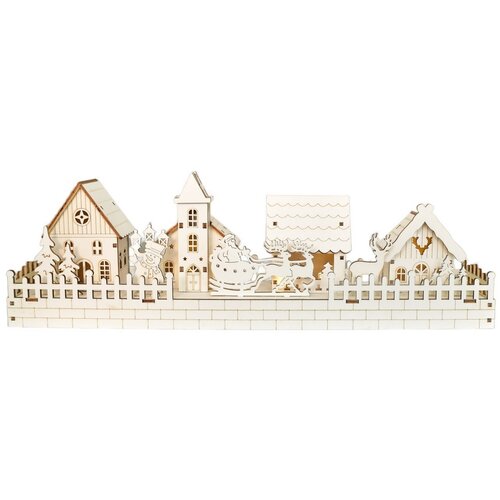 Decorațiuni luminoase de Crăciun Satul înzăpezit,40 x 13 x 8 cm, LED