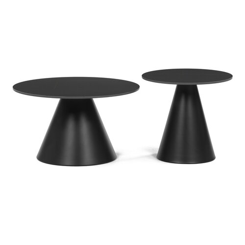 Set de măsuțe de cafe F4118 BK, marmură, 2buc.