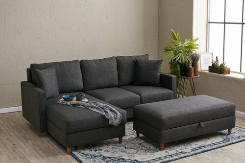 Sofa narożna Eva Lewa Antracyt