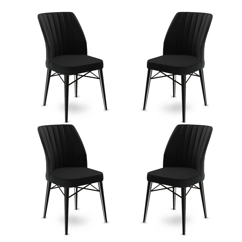 Sada jídelních židlí Flex Black, 4 ks