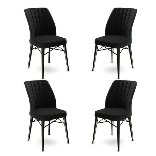 Zestaw krzeseł do jadalni Flex Black and Black, 4 szt.