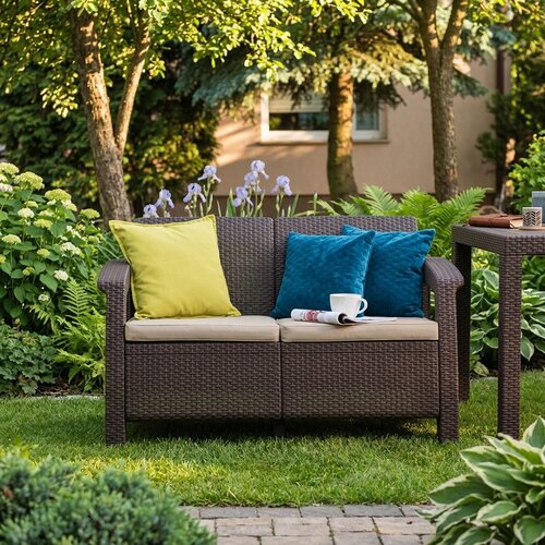 Keter Gartensofa Corfu 128 x 70 x 79 cm, braun
