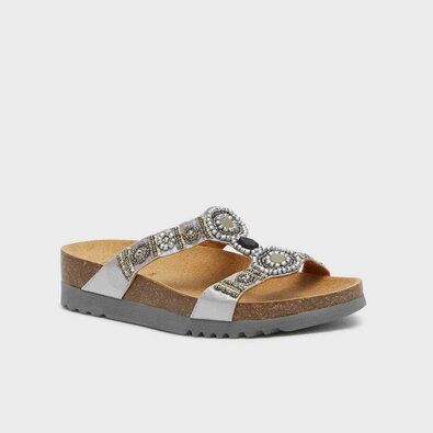 Scholl Pantofle New Bogotà Wedge stříbrná, vel. 40