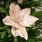 Floare de Crăciuniță 30 cm, catifea, cupru deschis
