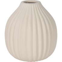 Gerippte Vase Maeve, 12 x 14 cm, Dolomitbeige,