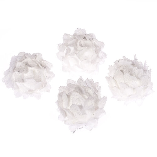 Pěnová dekorace květina pr. 6 cm, bílá, 4 ks