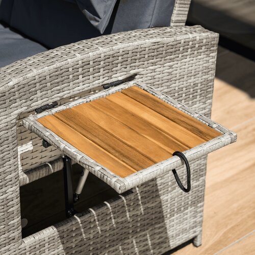 Sofa ogrodowa rattanowa MALORY, szary/naturalny