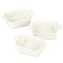 3dílná sada porcelánových zapékacích misek obdélník, bílá 3dílná sada porcelánových zapékacích misek obdélník, bílá