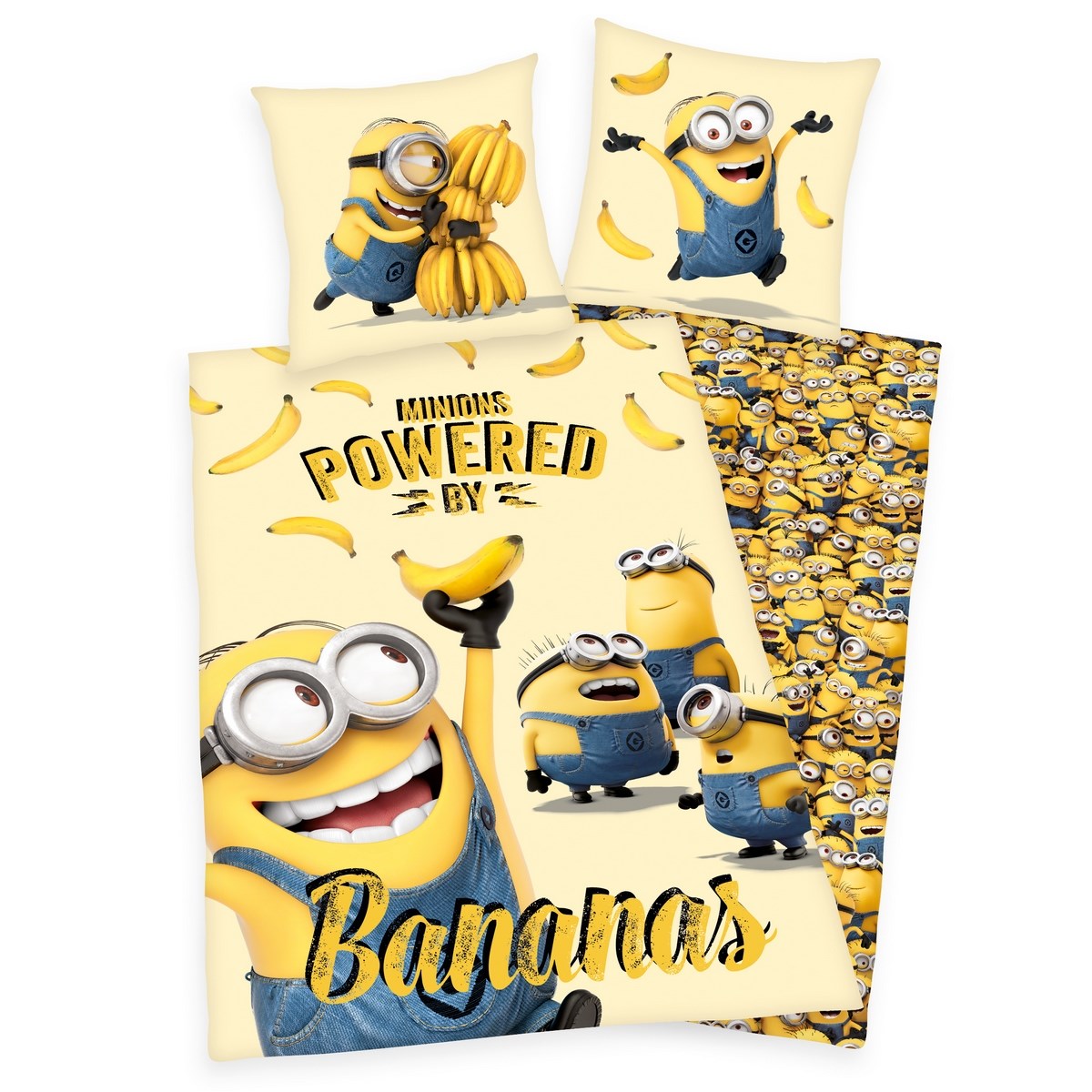 Herding Dětské bavlněné povlečení Mimoni Bananas, 140 x 200 cm, 70 x 90 cm