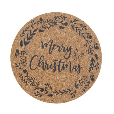 Altom Podstavek za skodelico iz plute Christmasdesign premer 10 cm, set 4 kosov