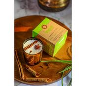 Organická vykuřovací svíčka Lemongrass & Spice 200 g ve skle se zlatou fólií