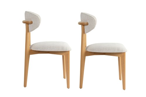 Sada jídelních židlí Lionte White and Light Oak, 2 ks