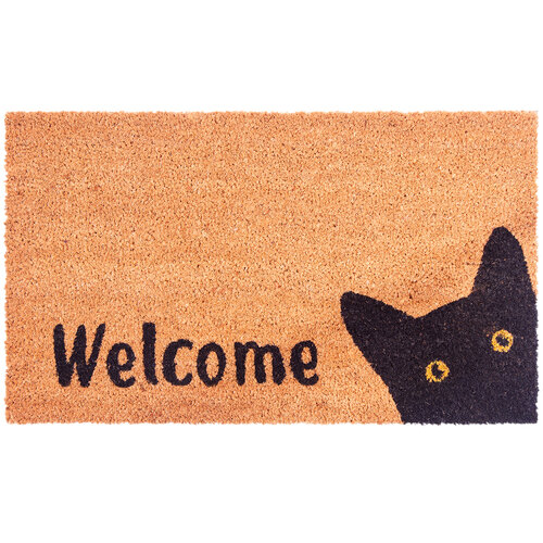 Cat Welcome kókusz lábtörlő, 43 x 73 cm