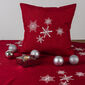 Vianočná obliečka na vankúšik Vločky červená, 40 x 40 cm