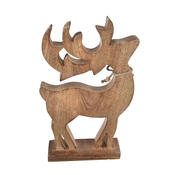 Decorațiune din lemn de mango 4Home Snowflake Deer, 33 cm