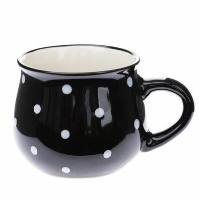Keramikbecher Dots 230 ml, Schwarz