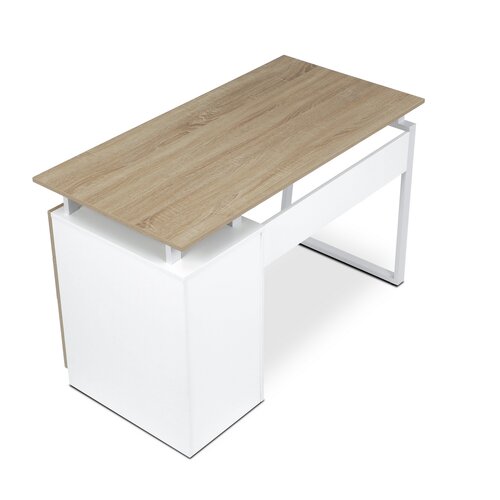Irodai asztal 3218 SON, fehér és sonoma tölgy