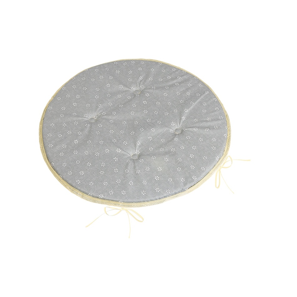 Bellatex Poduszka Adéla okrągła gładka Napinanykwiatek szary 40 x 40 cm