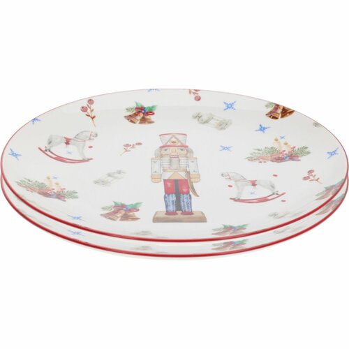 Sada 2 porcelánových mělkých talířů Louskáček 27 cm