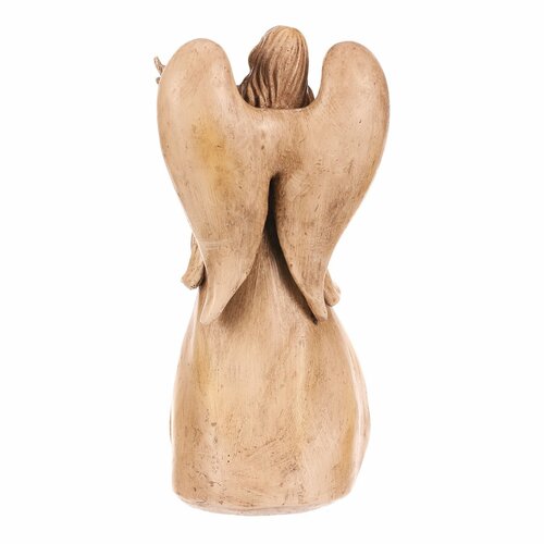 Decorație funerară Înger 25 cm, lumânare LED,poliresină