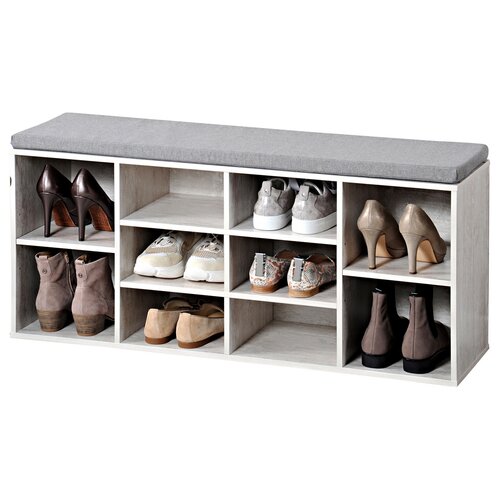 Kesper 15931 Szafka na buty z siedziskiem, biała,103,5 x 48 x 29,5 cm