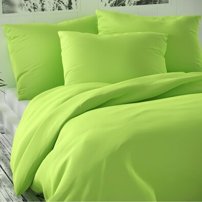 Lenjerie de pat din satin, Luxury Collection 2pers., verde deschis, 240 x 220 cm, 2x 70 x 90 cm