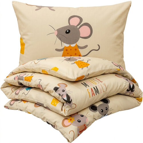 4Home Dětské bavlněné povlečení do postýlky Little mouse, 100 x 135 cm, 40 x 60 cm