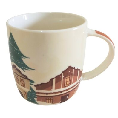 Home Elements Porcelanasti hrnček z božičnimmotivom Mesto 300 ml v darilnem pakiranju